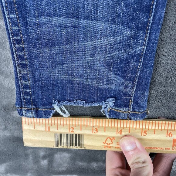 Madewell Womens 10” High-Rise Skinny Blue Denim Distressed Jeans Size 24 - Picture 10 of 11